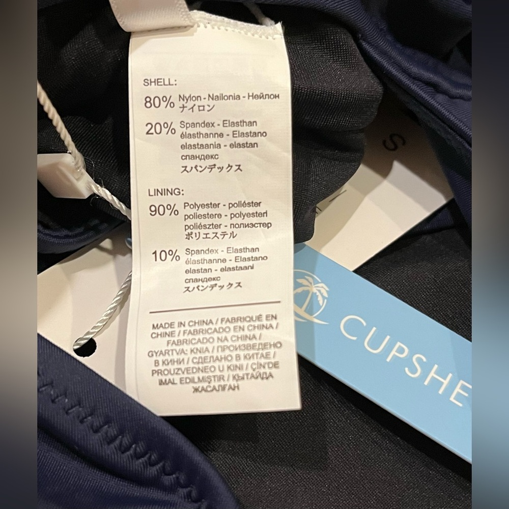 Cupshe Navy Cross-Front One Piece Swimsuit - Picture 4 of 8